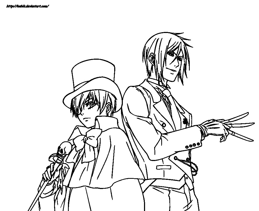 991x806 Black Butler Coloring Pages New Ciel Phantomhive And Sebastian