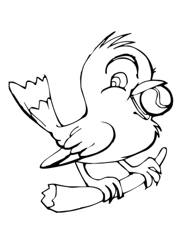 Cute Little Canary With Ball Coloring Page 360x480 Cute Little Canary With Ball Coloring Page