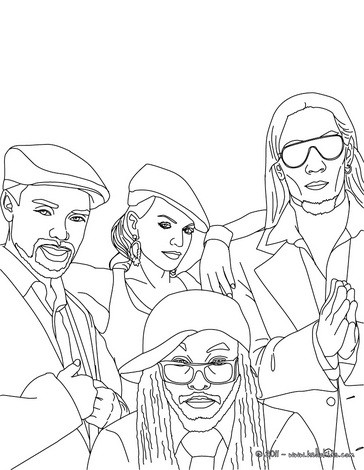 American Group The Black Eyed Peas Coloring Pages 364x470 American Group The Black Eyed Peas Coloring Pages
