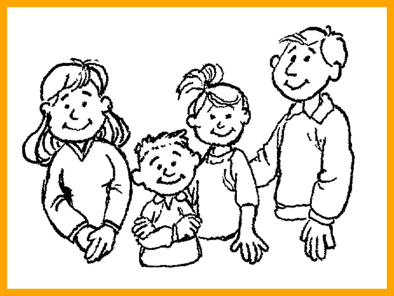 1556x1168 Stunning Family Clipart Black And White Small Of Coloring Pages