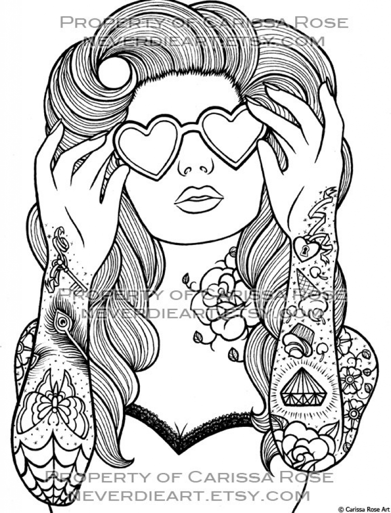 780x1024 Pin Up Girl Coloring Pages Printable