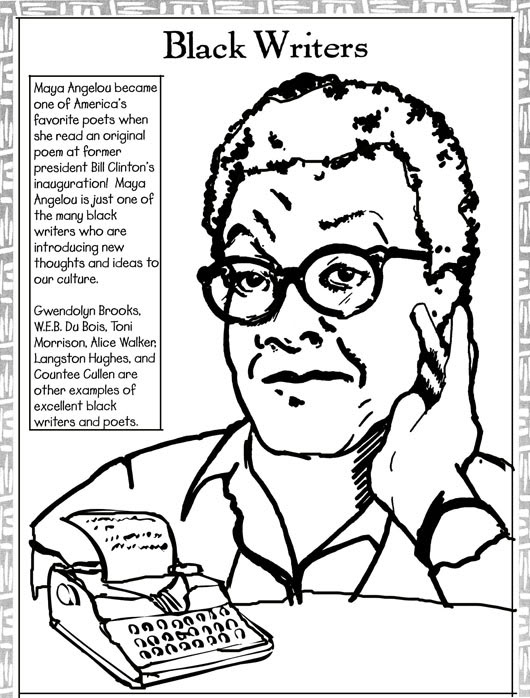 Maya Angelou Coloring Page 530x698 Maya Angelou Coloring Page