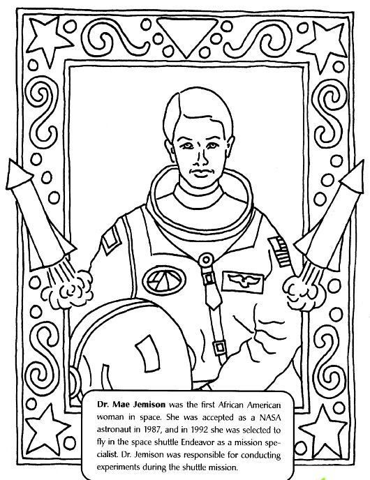 530x688 Dr. Mae Jemison Coloring Page March Black History