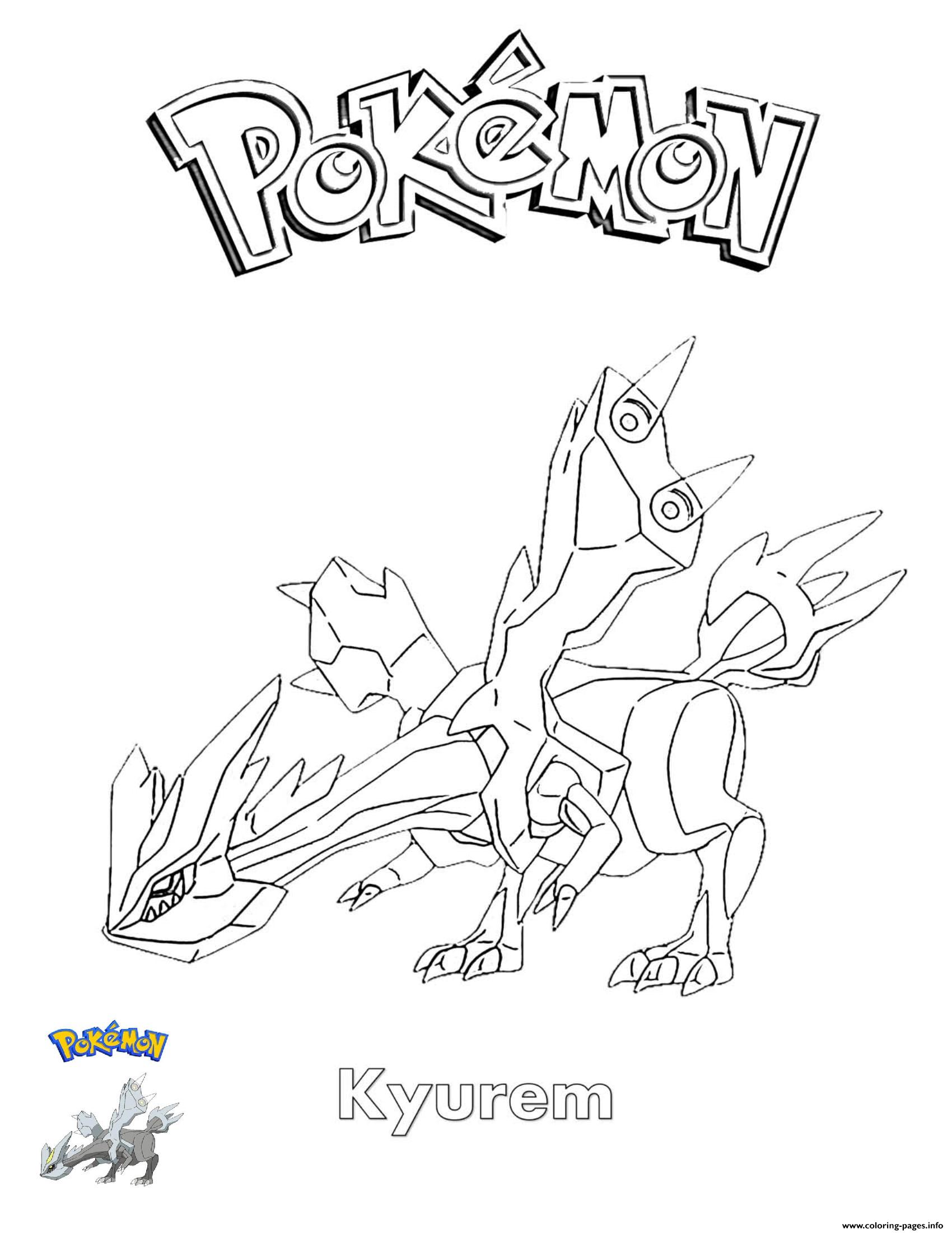 1700x2200 Kyurem Pokemon Coloring Pages Printable