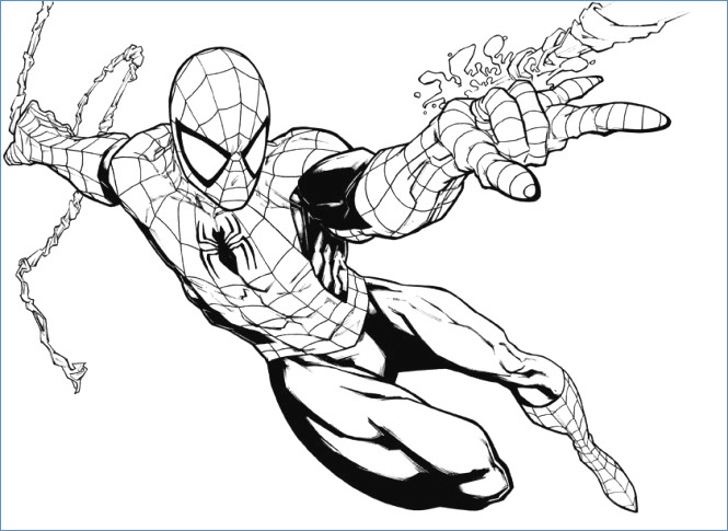 665x485 Spiderman Kick Sandman Spiderman Coloring Page