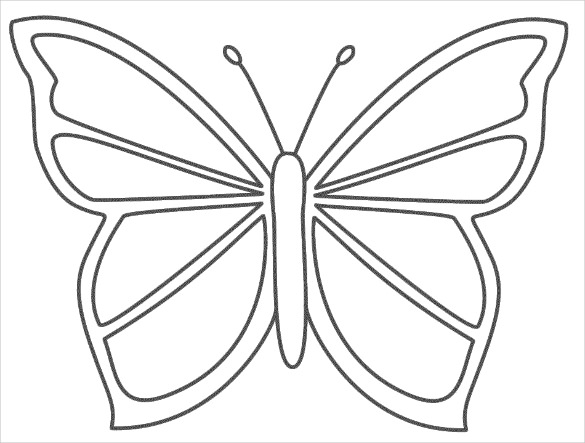 585x443 Highest Blank Butterfly Template 30 Templates Printable Crafts