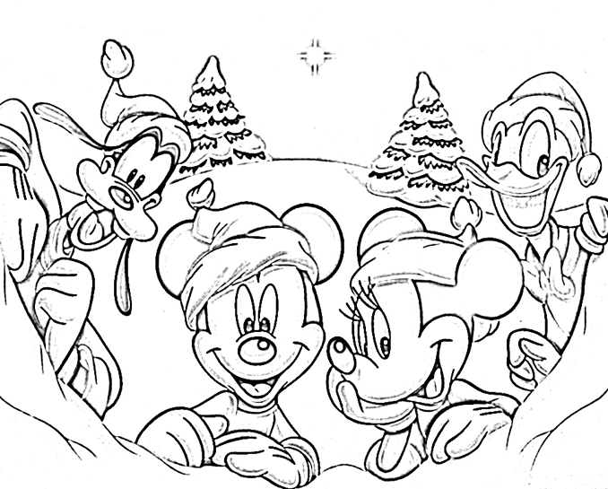 Disney Christmas Coloring Pages Free Printable Coloring Page 678x545 Disney Christmas Coloring Pages Free Printable Coloring Page