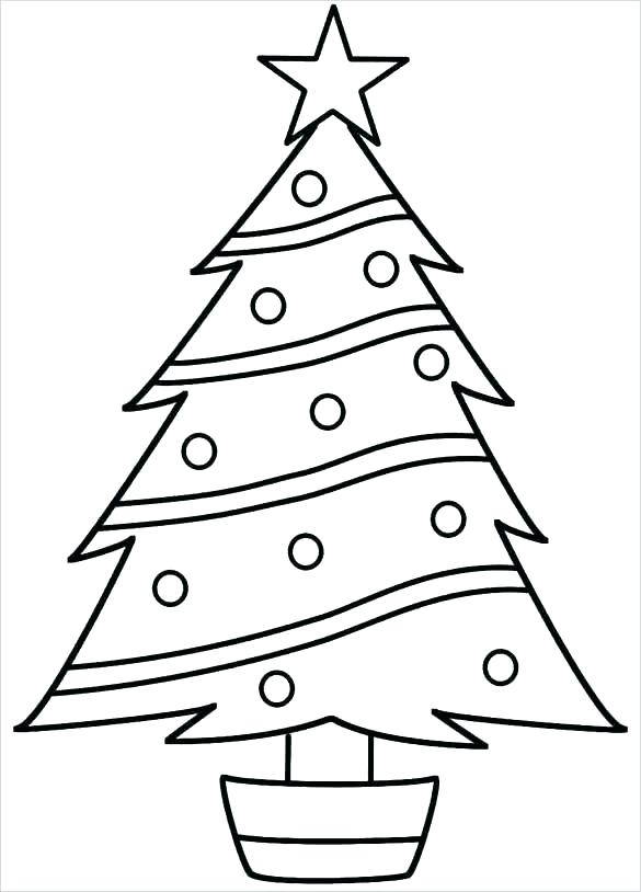 585x814 Christmas Tree Coloring Page Blank Tree Coloring Page Free