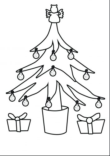 354x500 Coloring Pages ~ Christmas Tree Coloring Page Template 1 Free