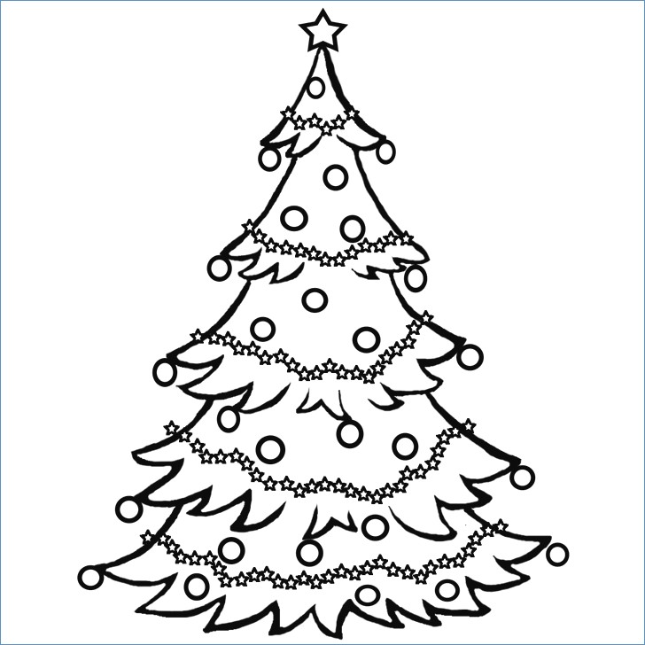 728x728 Blank Christmas Tree Coloring Page