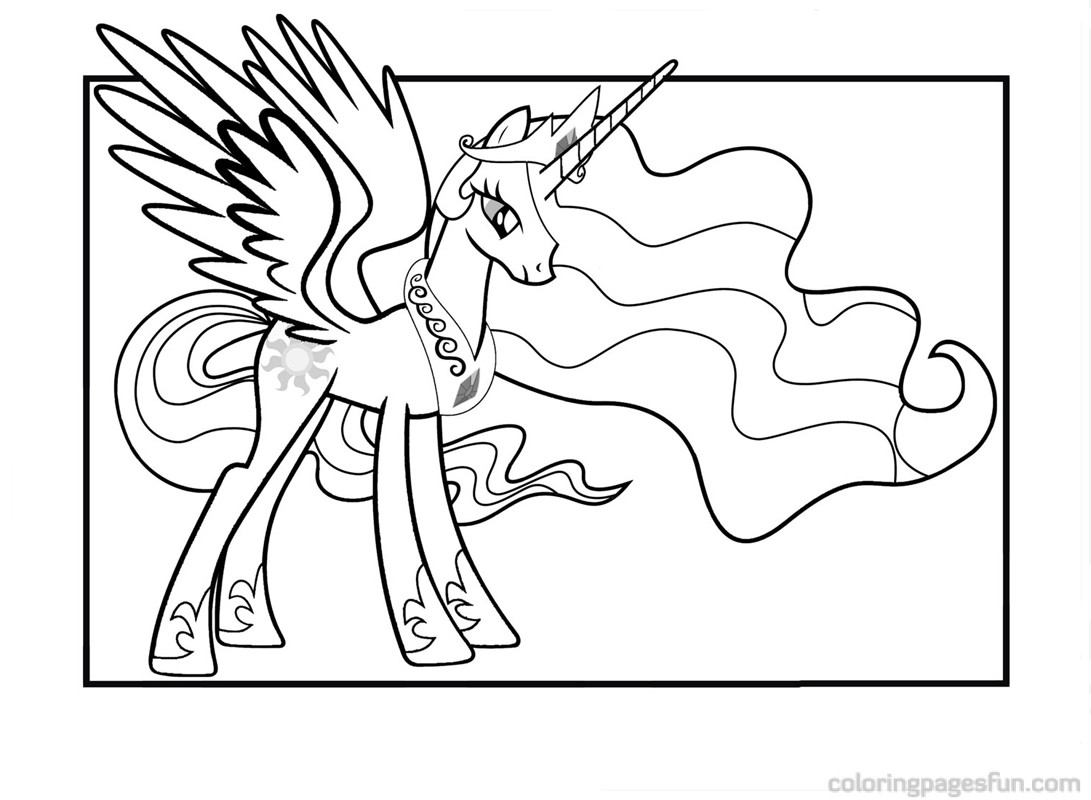 1091x800 My Little Pony Princess Celestia Coloring Pages