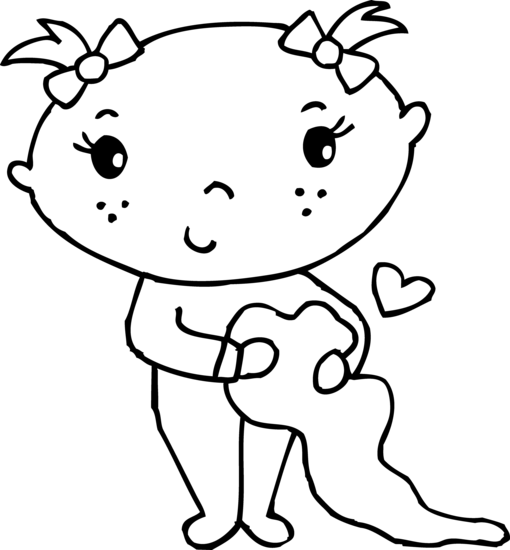 510x550 Coloring Page Of Baby And Blanket
