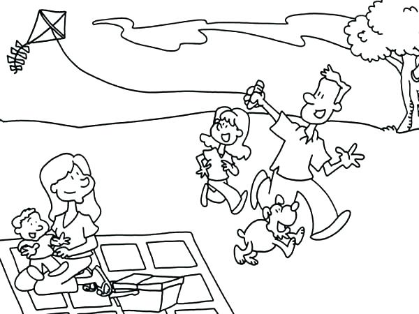 600x450 Blanket Coloring Page Picnic Coloring Page Father And His Daughter