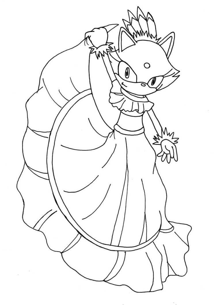 754x1060 Blaze The Cat Coloring Pages