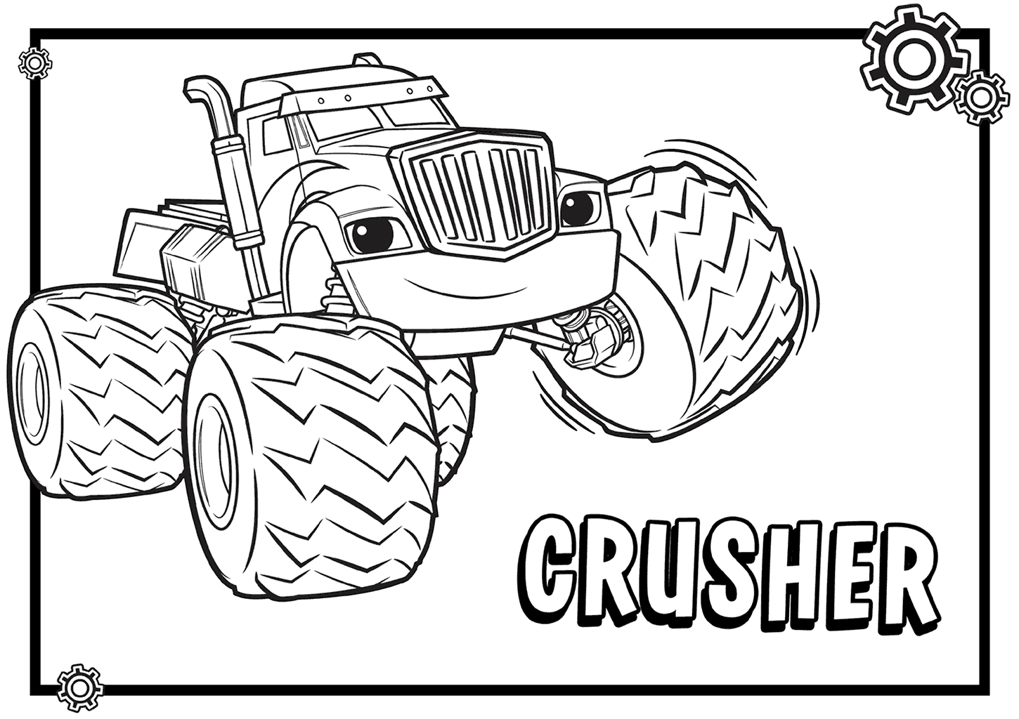 Crusher From Blaze And The Monster Machines Coloring Pages 1450x1024 Crusher From Blaze And The Monster Machines Coloring Pages