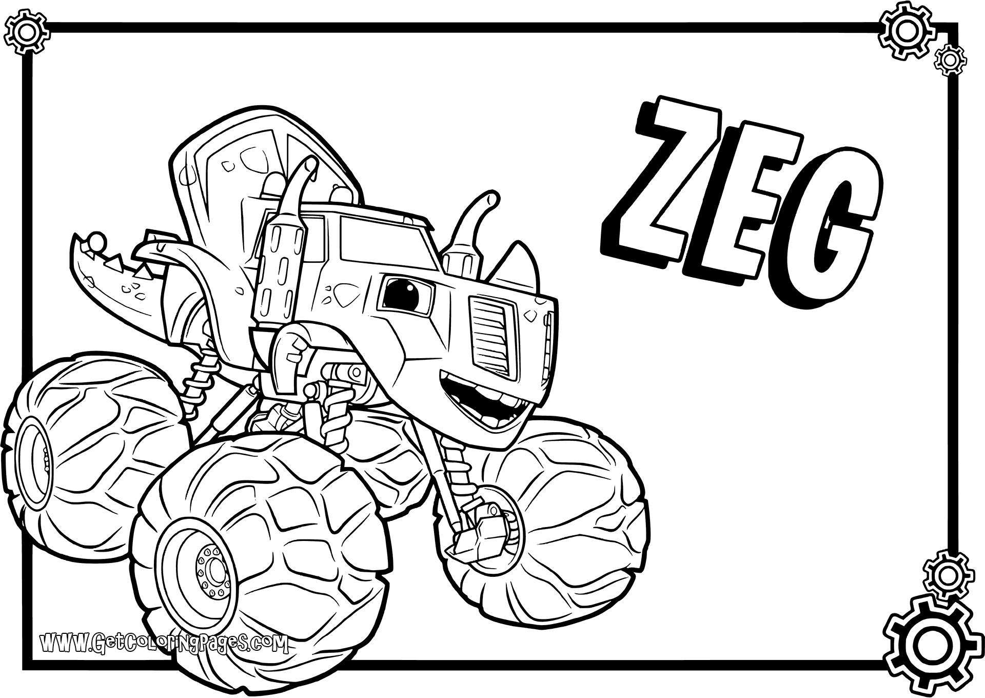 1920x1360 Zeg Coloring Pages Blaze And The Monster Machines