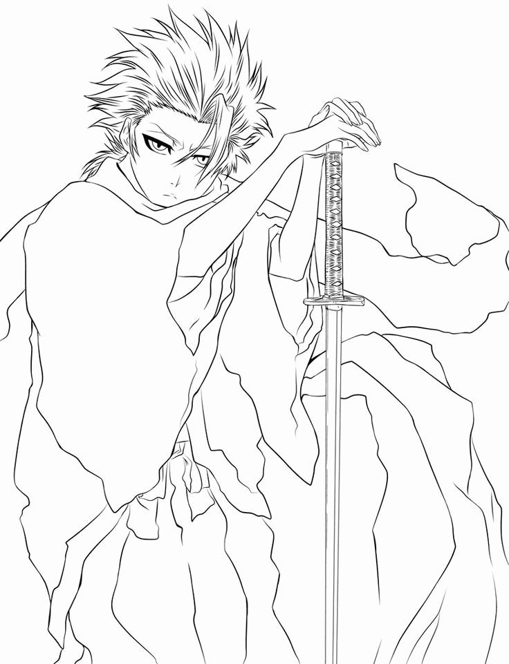 736x961 Bleach Ichigo Coloring Pages Stock Bleach Anime Girl Coloring