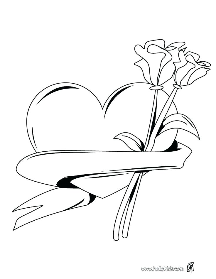 736x951 Hearts And Roses Coloring Pages Valentine Hearts To Color Heart