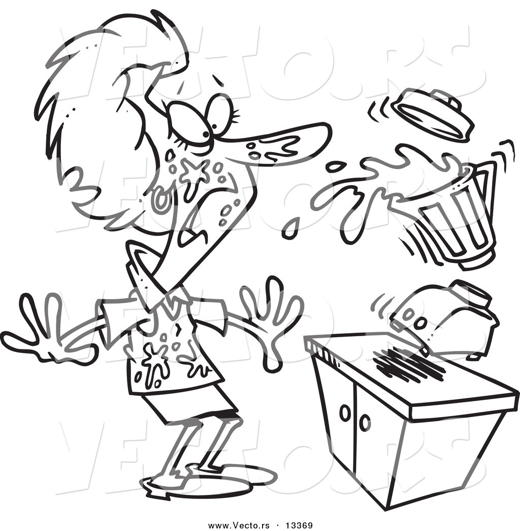 1024x1044 Vector Of A Cartoon Woman Getting Splashed From Juice With Her