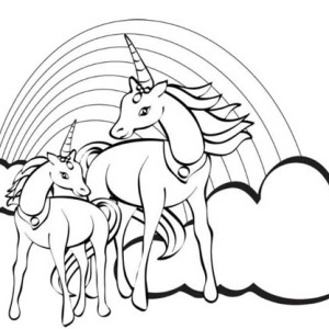 300x300 A Nice Rainbow Behind A Blimp Coloring Page A Nice Rainbow Behind