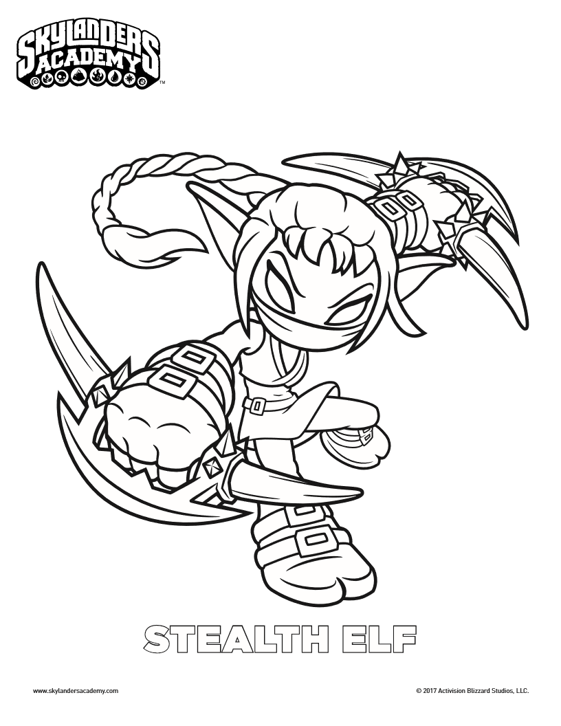 Free Skylanders Stealth Elf Coloring Page 816x1056 Free Skylanders Stealth Elf Coloring Page