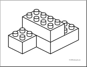 304x236 Clip Art Building Blocks (Coloring Page) I Abcteach
