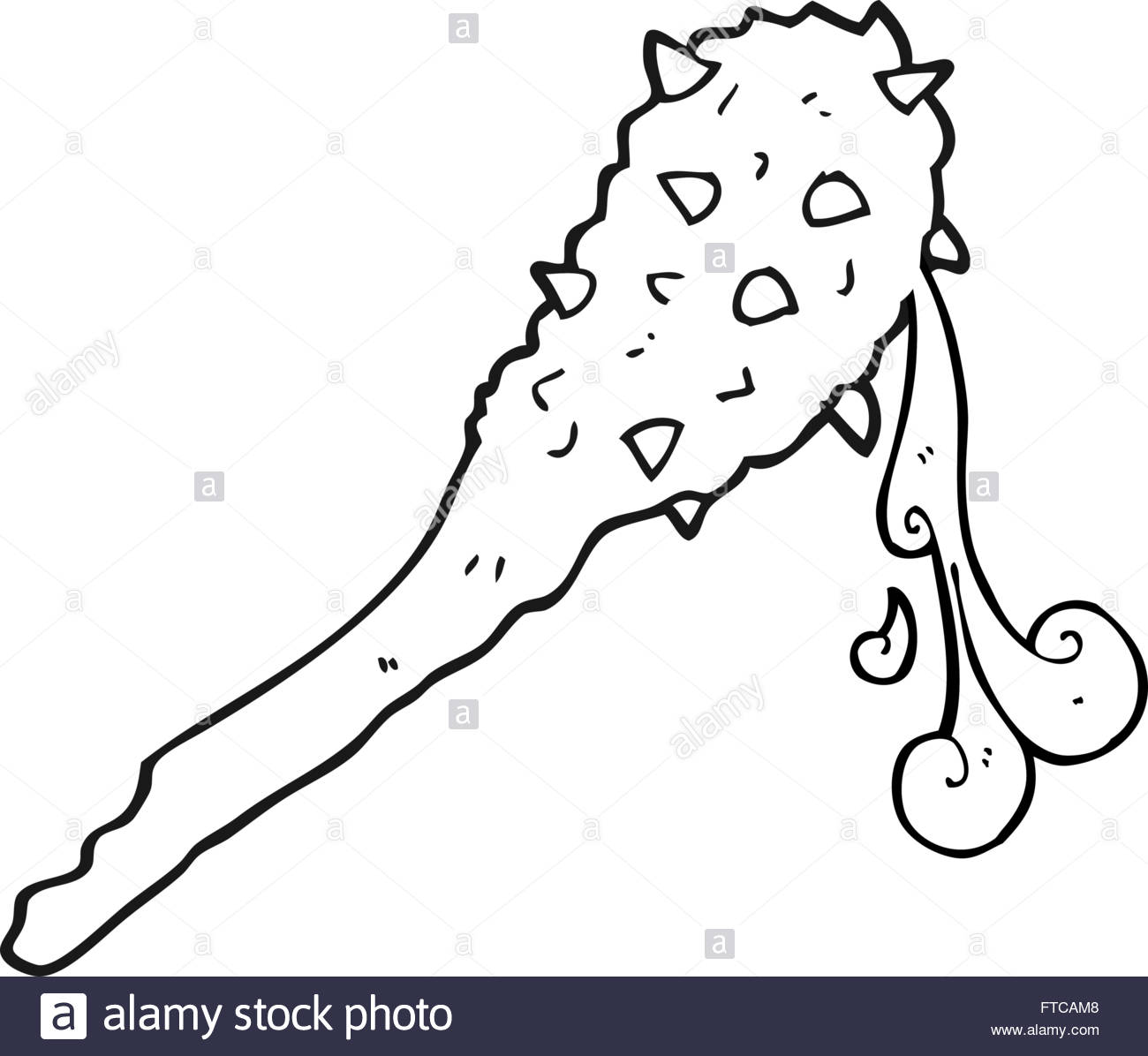 Freehand Drawn Black And White Cartoon Bloody Stone Age Club Stock 1300x1196 Freehand Drawn Black And White Cartoon Bloody Stone Age Club Stock