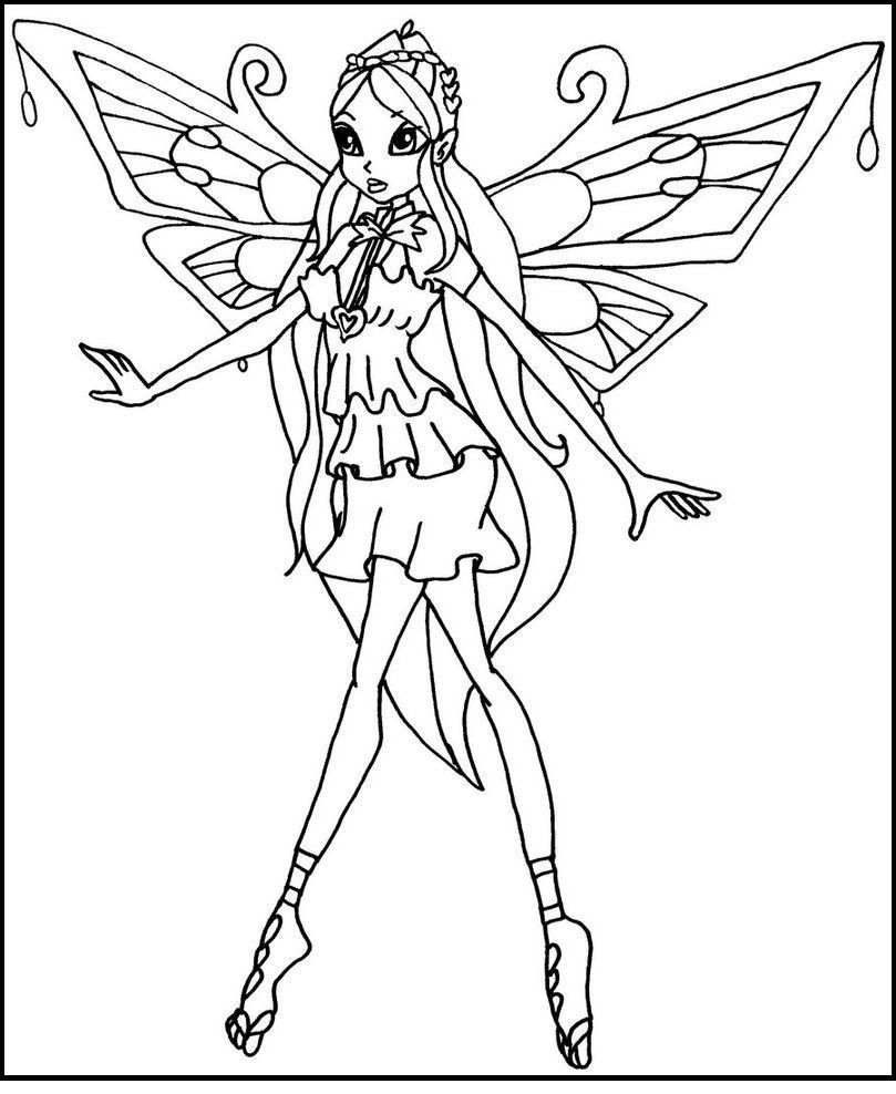 809x988 Inspiring Winx Club Enchantix Bloom Coloring Picture For Kids