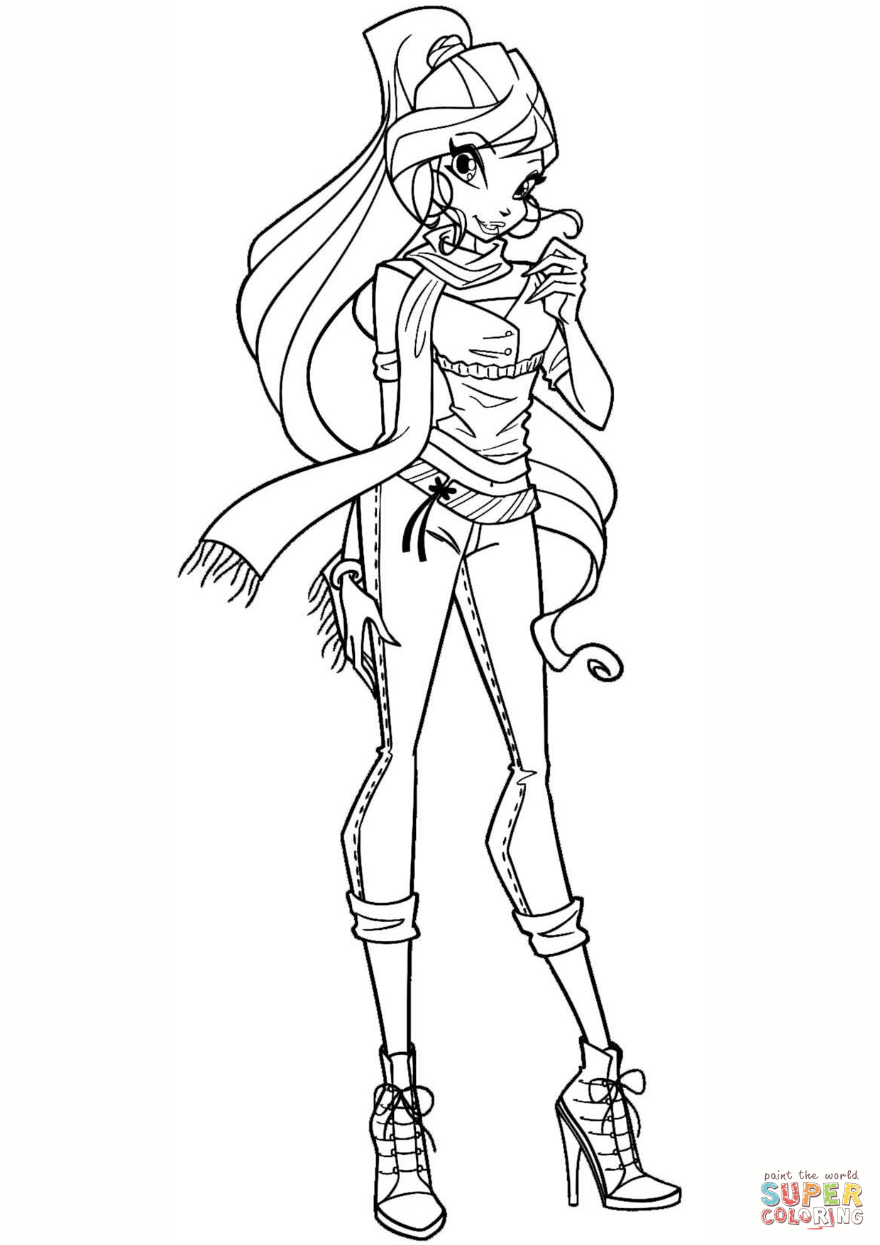 1240x1754 Winx Coloring Pages With Winx Bloom Page Coloring For Kids