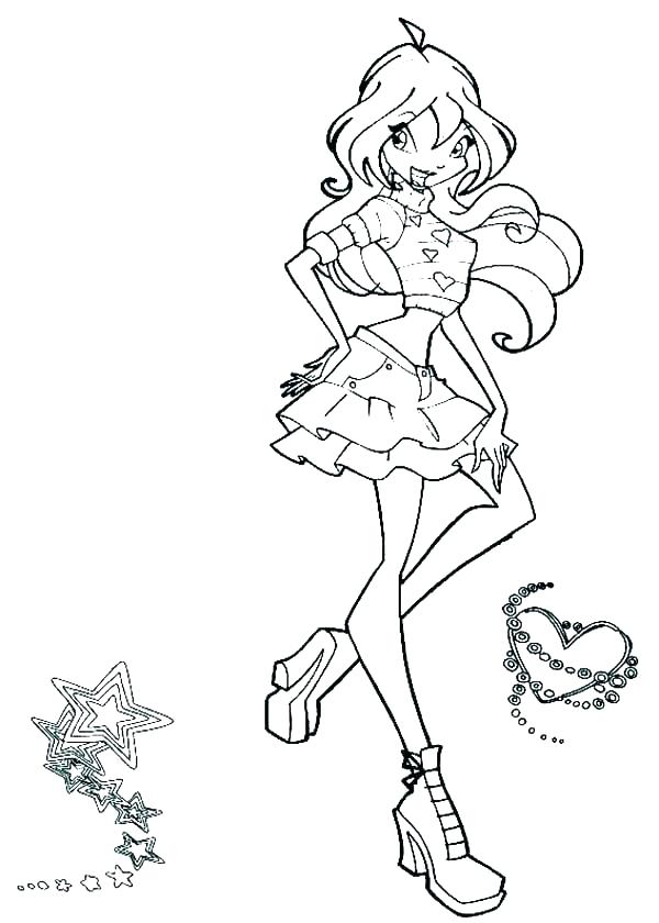 600x840 Club Printable Coloring Pages Winx Club Bloom Enchantix Coloring