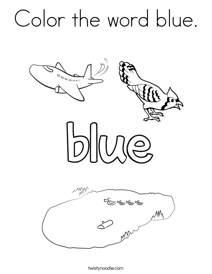 685x886 Color The Word Blue Coloring Page
