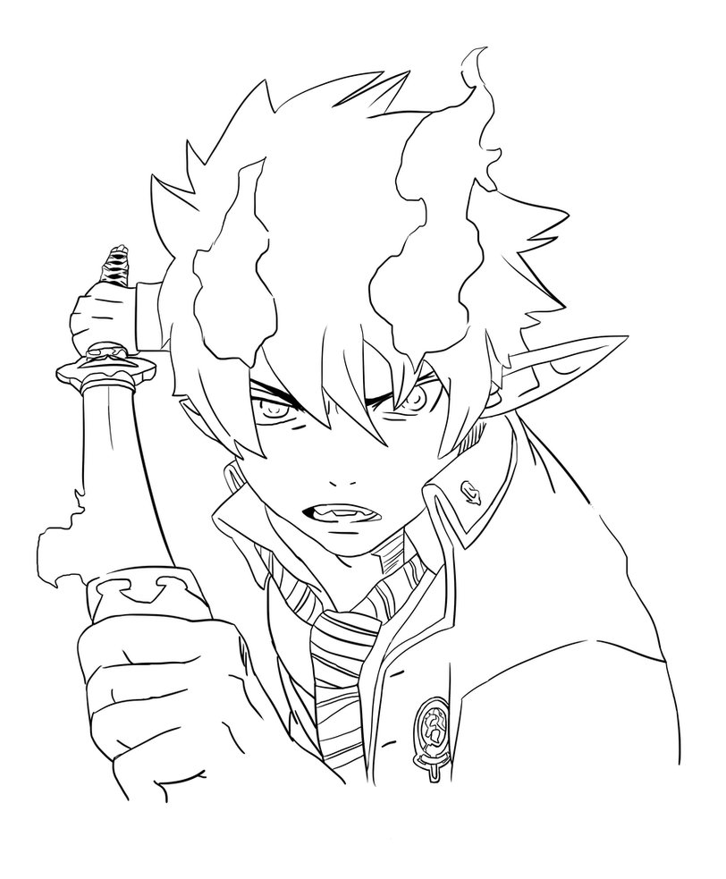 Rin Okumura Lineart By Xxguntaxx 812x983 Rin Okumura Lineart By Xxguntaxx