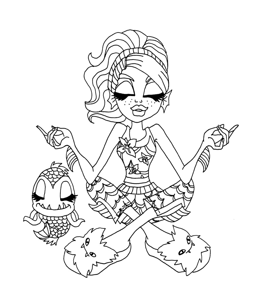Hippie Fishes Coloring Page Monster High Lagoona Blue Coloring 900x1014 Hippie Fishes Coloring Page Monster High Lagoona Blue Coloring