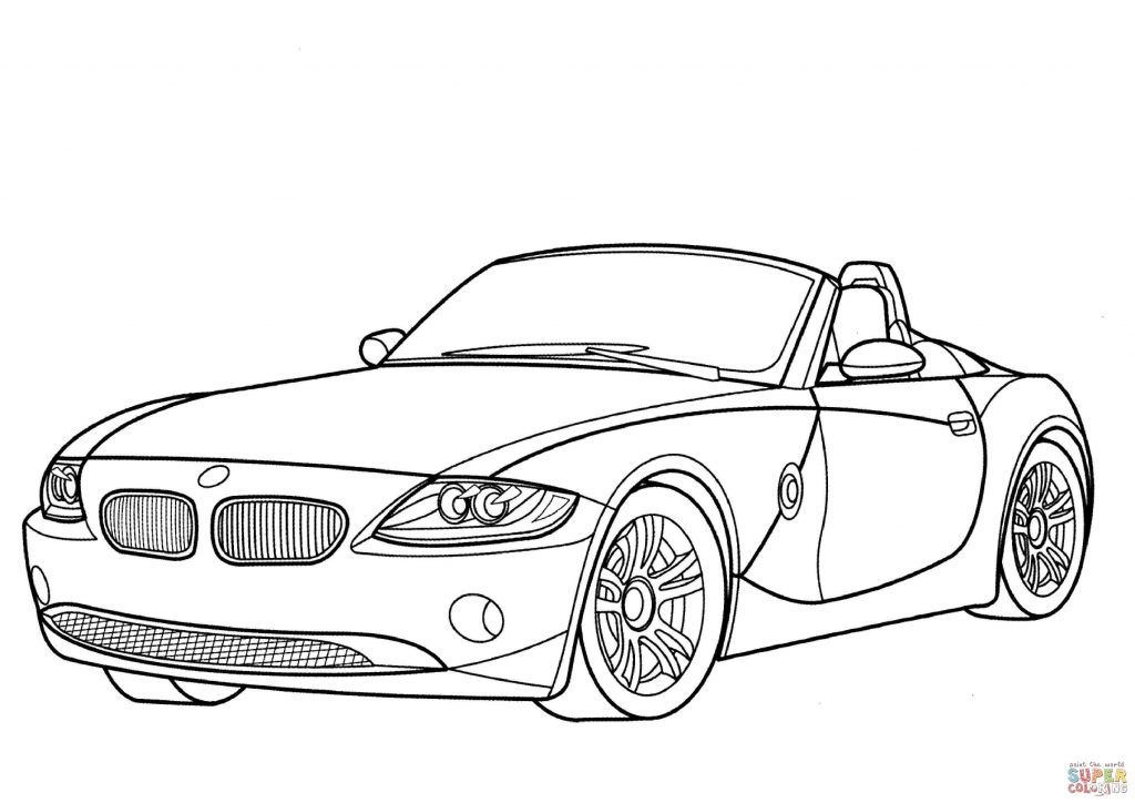 Bmw Z4 Cabriolet Car Coloring Page 1024x724 Bmw Z4 Cabriolet Car Coloring Page