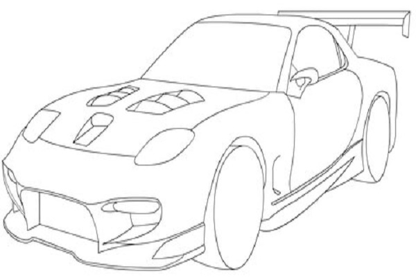 600x400 Mazda Rx 7 Sport Coloring Page