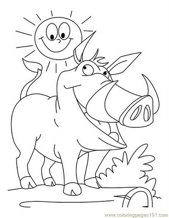 Wild Boar Sun Coloring Page 567x733 Wild Boar Sun Coloring Page