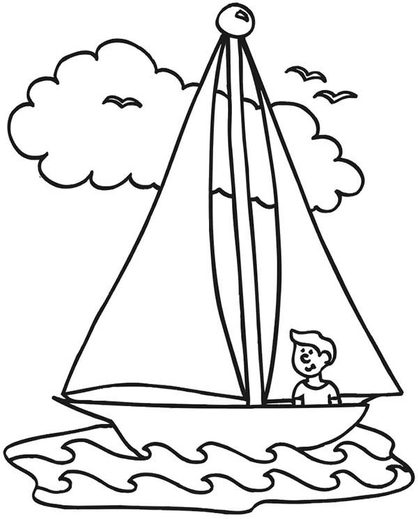 600x745 Boat Coloring Pages Sailboat With People