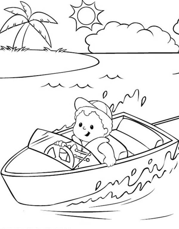 600x766 Little People On The River With Boat Coloring Pages Batch Coloring