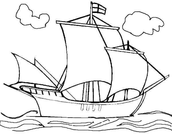 600x466 Mayflower Coloring Pages Coloring Pages The Mayflower Boat
