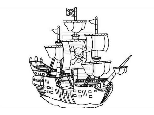 600x450 Big Pirate Ship Coloring Pages Colouring In Cure Page Photo