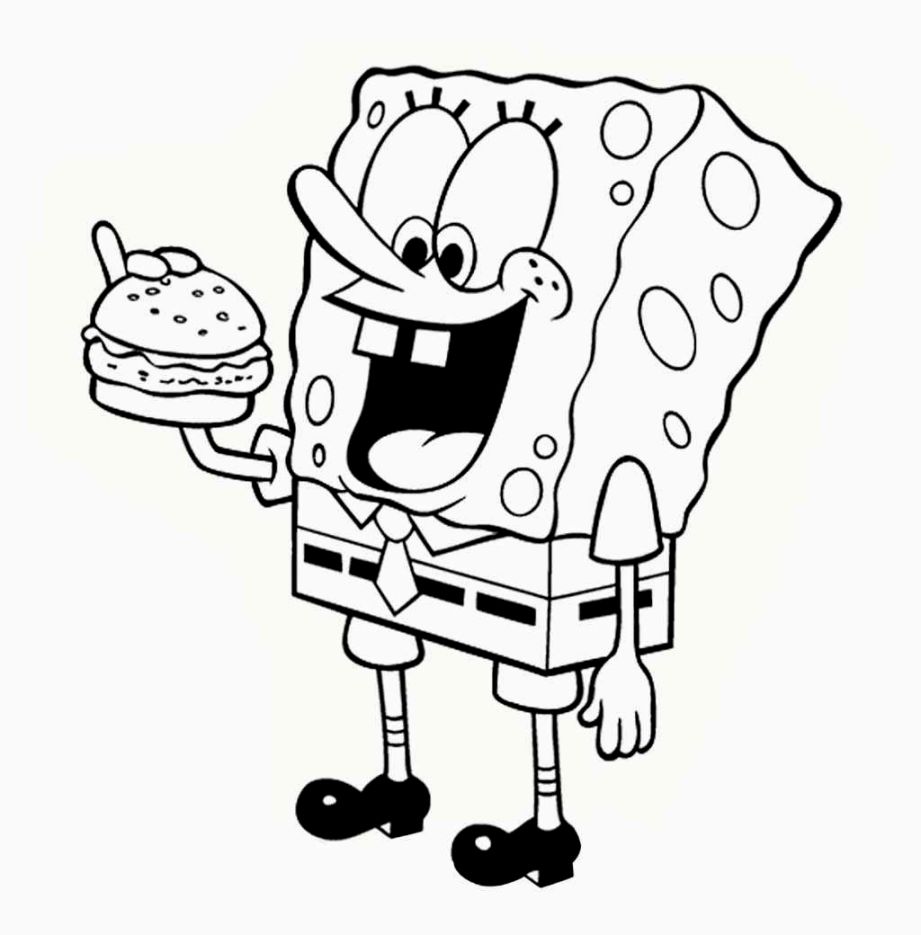 921x935 Simplistic Sponge Bob Color Page Coloring Pages Spongebob