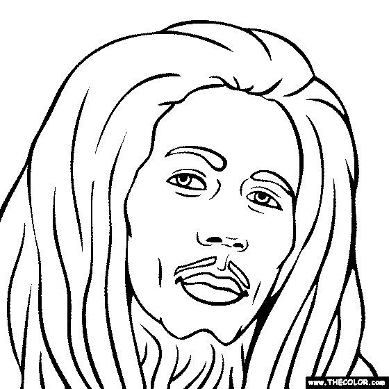 560x560 Bob Marley Coloring Sheets Celebs Bob Marley