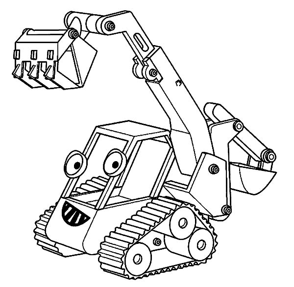 Bob The Builder Excavator Coloring Pages 600x586 Bob The Builder Excavator Coloring Pages
