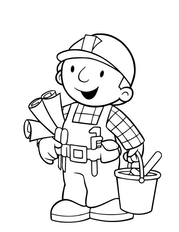 Colorear Paginas Bob El Constructor 595x770 Colorear Paginas Bob El Constructor