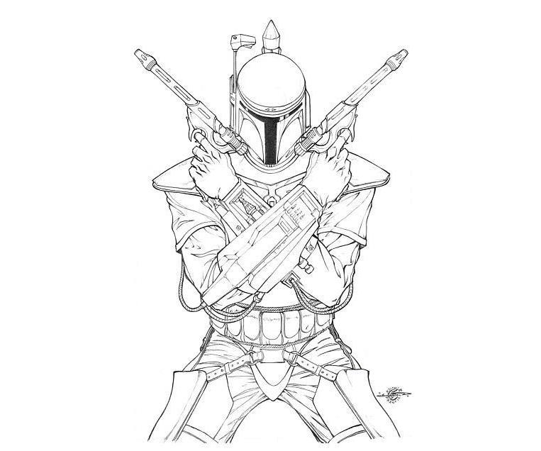 763x636 Star Wars Jango Fett Coloring Pages