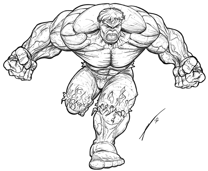 700x576 Drawing Of The Hulk Free Download
