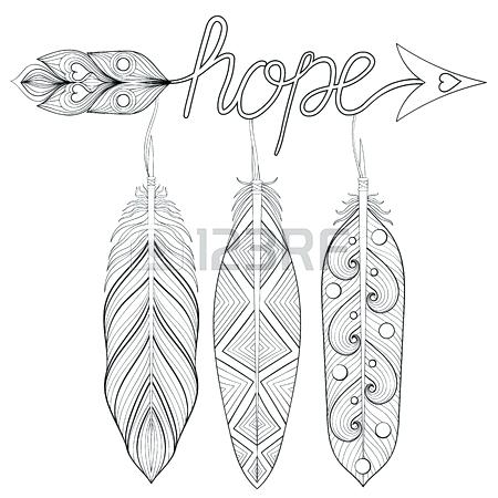 450x450 Arrow Coloring Pages Bohemian Arrow Hand Drawn Amulet With Letters