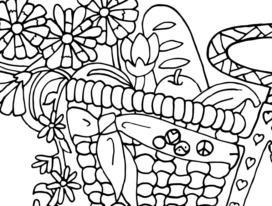 869x658 Bicycle Coloring Page