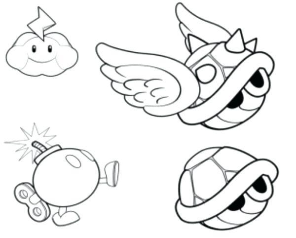 Koopa Coloring Pages Shells Bomb And Thundercloud Coloring Page 600x482 Koopa Coloring Pages Shells Bomb And Thundercloud Coloring Page