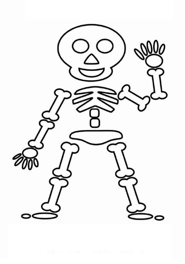 Drawn Skeleton Coloring Page 600x857 Drawn Skeleton Coloring Page